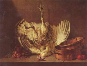 Stilleben med hengende kalkun av Jean-Baptiste Simeon Chardin