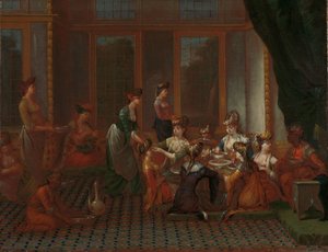 Bankett for utmerkede tyrkiske kvinner av Jean Baptiste Vanmour