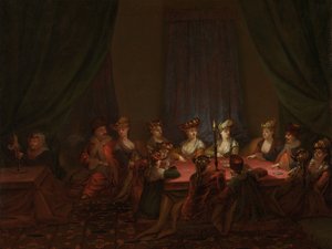 Parti med armenere som spiller kort Armensk selskap på kortspillet av Jean Baptiste Vanmour