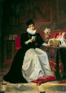 Kvinne som leser et brev Maleri av Jea-Baptiste Victor Loutrel (1821-1908) 1800-tallets søn. 0,48x0,34 m Rouen, Musee des Beaux Arts av Jean Baptiste Victor Loutrel