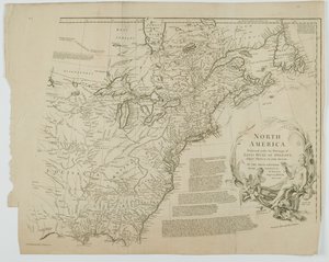 Nord-Amerika, gravert av Richard William Seale, 1752 av Jean-Baptiste after dAnville
