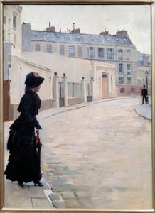 Waiting, rue de Chateaubriand i Paris Maleri av Jean Beraud (1849-1935) av Jean Beraud