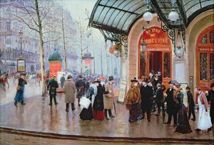 Utenfor Vaudeville Theatre, Paris av Jean Beraud