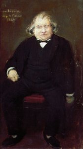 Portrett av Joseph Ernest Renan (1823-1892), fransk historiker, filosof, filolog og forfatter, av Jean Beraud (1849-1935), Maleri av Jean Beraud