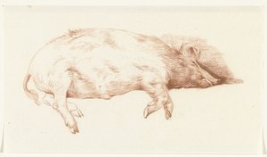 Liggende gris, til høyre av Jean Bernard