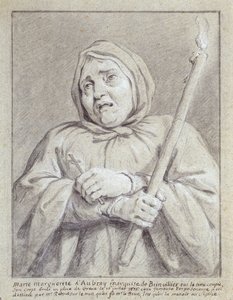 Marquise de Brinvilliers på vei til sin død (kritt og blyant på papir) av Jean Bernard Restout