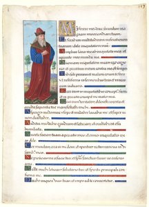 Blad fra en timebok: Kong David, ca. 1500. av Jean Bourdichon