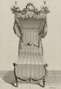 Fransk seng, publisert på midten av 1770-tallet (gravering på lagt papir) av Jean Charles (after) Delafosse