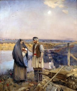 Dagen skapte en bondefamilie. Maleri av Jean Charles Cazin (1841-1901) Søn. 1,99x1,66 m 1888 Paris, musee d