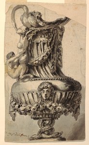 Design for en dekorativ ewer av Jean Charles Delafosse