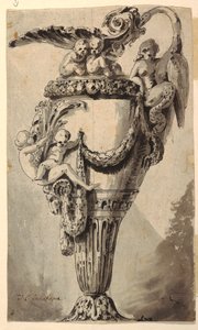 Design for en dekorativ ewer av Jean Charles Delafosse