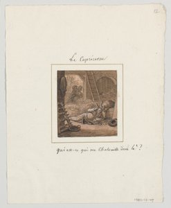 Design for en malt porselenstallerken, Le Capricorne (Capricorn) fra le Zodiac Travesti (The Farcical Zodiac) Service