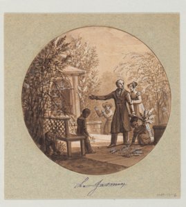 Design for en malt porselenstallerken, Le Jasmin (Jasmine) fra Service de la Culture des Fleurs (Cultivation of Flowers Service) av Jean Charles Develly