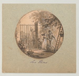Design for en malt porselenstallerken, Les Poires (pærer) fra Service des Objets de Dessert (Dessertservice) av Jean Charles Develly