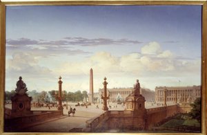 Place de la Concorde sett fra terrassen ved vannkanten, kong Louis-Philippe d