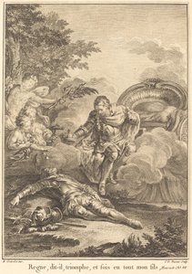 Regjere, sier han, seire og vær min sønn i alle ting av Jean Charles Levasseur after Hubert François Gravelot