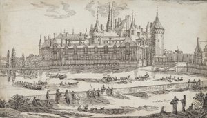 Slott ved en elv av Jean Chaufourier