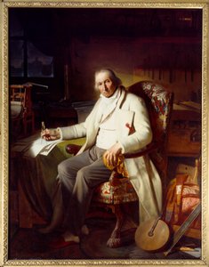 Portrett av Joseph Marie Jacquard (1751-1834) oppfinner av vevemaskinen. Maleri av Claude Bonnefond (1796-1860) av Jean Claude Bonnefond