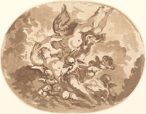 Eros og Psyche av Jean Claude Richard, Abbé de Saint Non after François Boucher