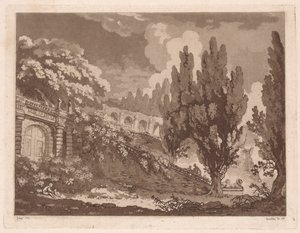 Trapper i en italiensk hage, 1766. av Jean Claude Richard Saint Non