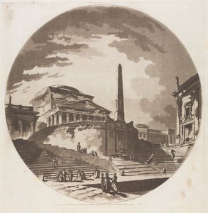 Utsikt over rotunden med trapper på Tiberen, 1766.