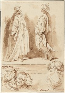Detaljer fra "The Adoration of the Magi" og "The Pool at Bethesda" av Jean Claude Richard de Saint Non after Jean Honoré Fragonard after Sebastiano Ricci