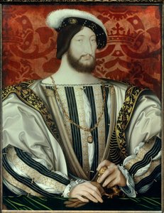 Portrett av Frans I (1494-1547), konge av Frankrike (med krage av Saint Michael Order) olje på tre, ca. 1530