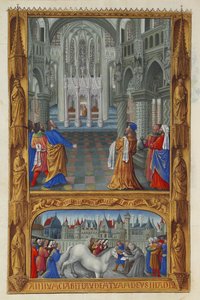 Les Très Riches Heures du Duc de Berry, Folio 129v - Det hellige sakrament