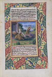 Ms Lat. Q.v.I.126 fol.15 Adam og Eva arbeider, fra Book of Hours of Louis dOrleans, 1490 av Jean Colombe