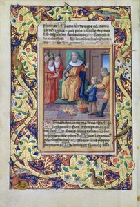 Ms. Lat. Q.v.I.126 fol.23v Josef tolker Faraos drømmer, fra Time Book of Hours of Louis dOrleans, 1490 av Jean Colombe