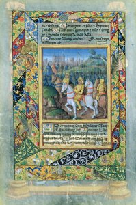 Ms. Lat. Q.v.I.126 fol.28v Israelittenes hær, fra Time Book of Hours of Louis dOrleans, 1490