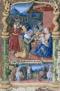 Ms. Lat. QvI126 fol.31 Adoration of the Magi, fra 'Book of Hours of Louis d'Orleans', 1490
