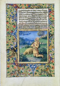 Ms. Lat. Q.v.I.126 fol. 29v Samuel påkaller Herren, fra Time Book of Hours of Louis dOrleans, 1490