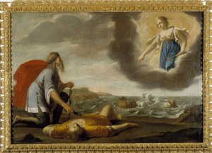 Aesculapus gjenoppliver Hyppolite: Son of Thesee dead gjenoppstår av Esculapus under blikket til Artemis