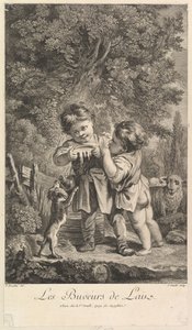 Drikkemelk, 1700-tallet. av Jean Daullé