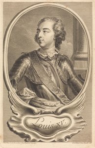 Ludvig XV av Jean Daullé after Jean Baptiste Lemoyne II