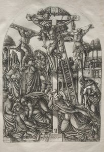 Kristus på korset mellom de to tyvene, før 1561.