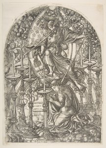 Saint John ser syv gulllysestaker, fra Apocalypse.n.d.
