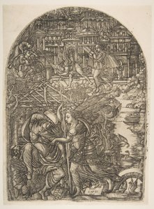 Engelen viser den hellige Johannes det nye Jerusalem, fra Apocalypse.n.d. av Jean Duvet