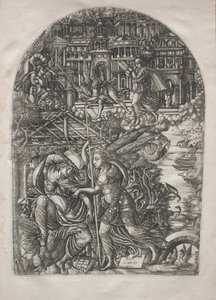 Apokalypsen: Engelen viser St. Johannes det nye Jerusalem, 1546-1556. av Jean Duvet