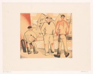 Drie vissers aan de kade Fiskerne og mosen