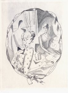 Illustrasjon av to koketter og en gentleman, 1920