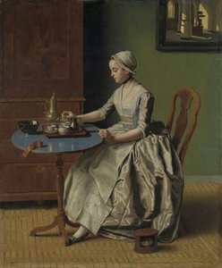 A Dutch Girl at Breakfast, ca. 1756 (olje på lerret) av Jean Étienne Liotard