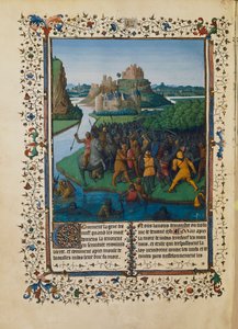 Slaget om Makkabeerne mot Bacchides, miniatyr Ms fr 247 folio 270 av Jean Fouquet
