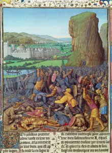 Fr 247 fol.110 Israelittenes seier over filistrene, illustrasjon fra 