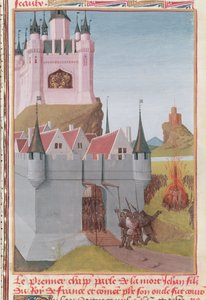 Ms Fr 6465 fol.327 Philip Vs regjeringstid (ca. 1294–1322) «Den høye» fra nevøen hans, Jean Is, død i 1316, fra Grandes Chroniques de France (vellum) av Jean Fouquet