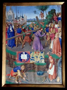 Portage de croix Miniature hentet fra "" The Book of Hours of Etienne Chevalier"" av Jean Fouquet (1420-1477/1481) av Jean Fouquet