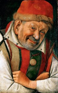Renessanse: Portrett av hoffnarren Pietro Gonella (Gonnella) (død 1441), domstolen til huset til Este i Ferrara - Portrett av hoffnarren Gonella i Ferrara av Fouquet, Jean (1420-1481), ca 1445. Olje på tre , 36,1 x 23,8. Kunsthistorisk museum, Wien