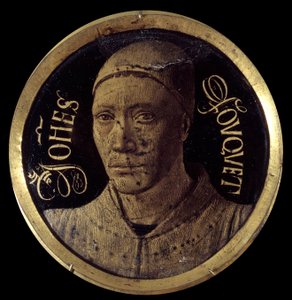 Selvportrett fra diptyken til Notre-Dame de Melun Miniatyrmaleri på e-post av Jean Fouquet (1420-1477/1481) 1400-tallet Diam. 0,068 m