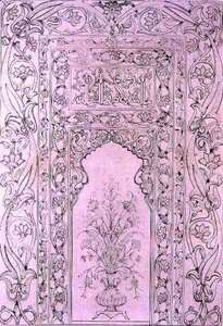Flisepanel fra den blå moskeen, i Tabriz, Persia, fra 